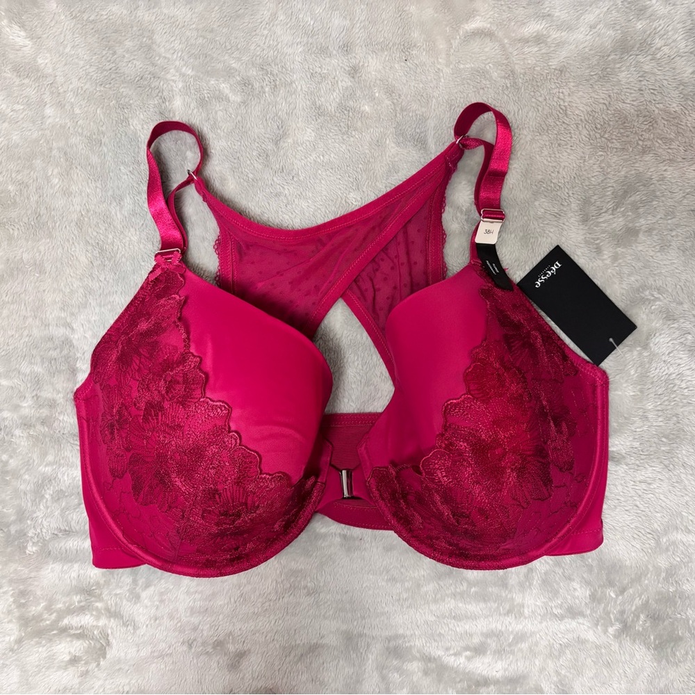 Addition Elle Deesse Fuchsia Lace Front Closure Bra 38H